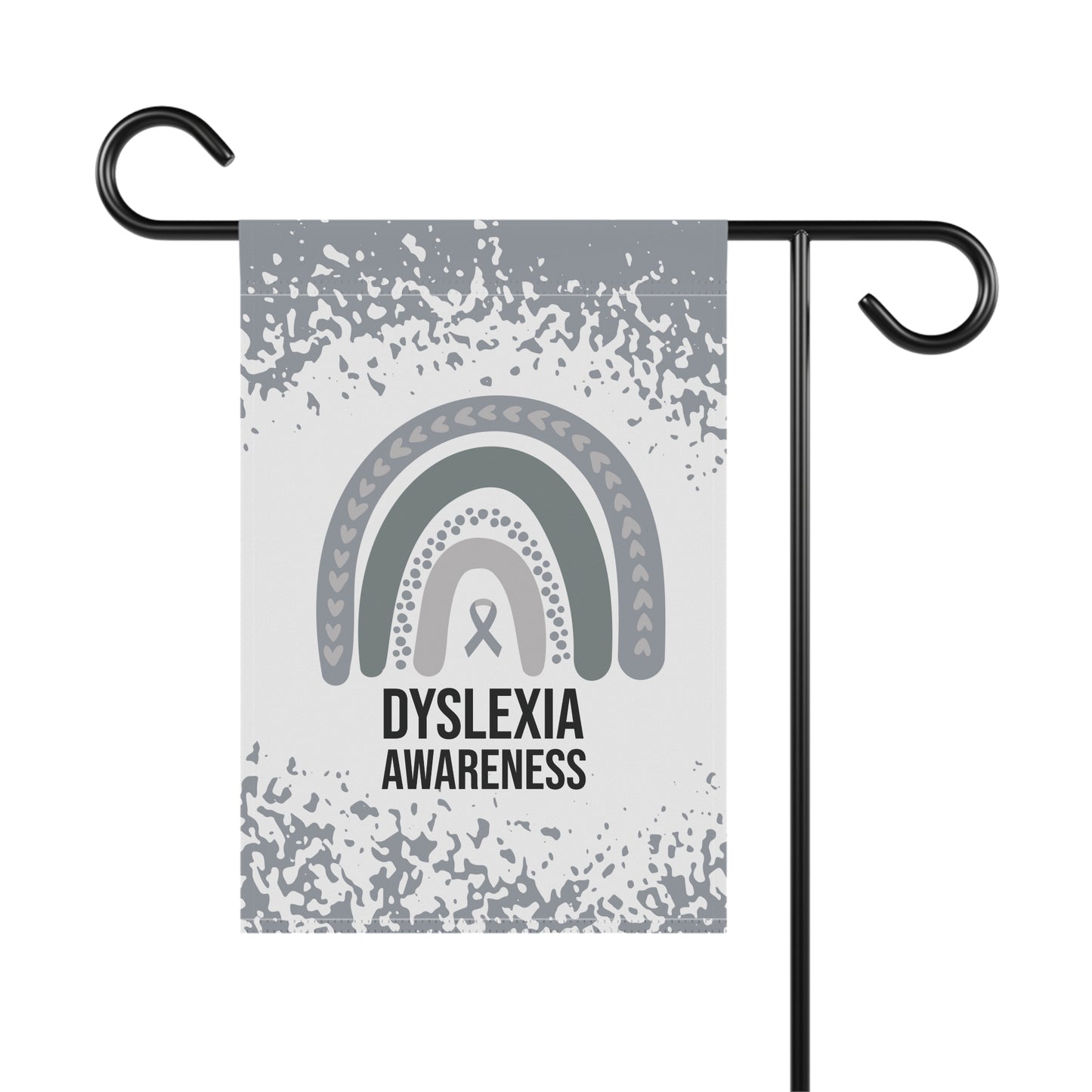 Dyslexia Awareness Garden Flag | Welcome Sign | New Home | Decorative House Banner | Silver Awareness Ribbon  | Support