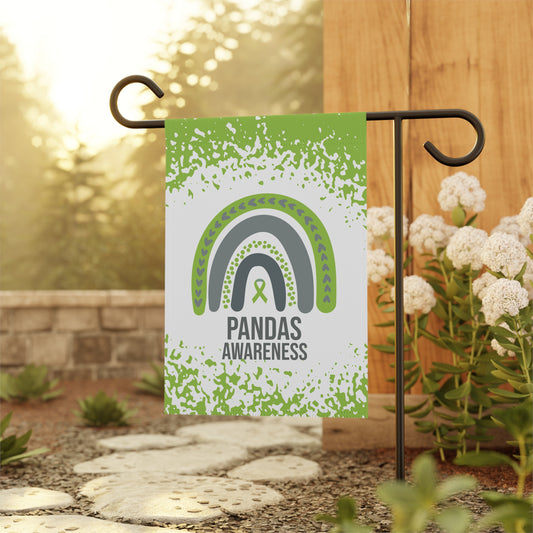 PANDAS Awareness Garden Flag | Welcome Sign |  New Home | Decorative House Banner | Green Awareness Ribbon  | Support