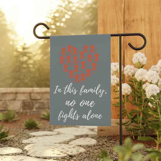 Orange No One Fights Alone Awareness Garden Flag | Welcome Sign | New Home | Decorative House Banner | Orange Awareness Ribbon Support
