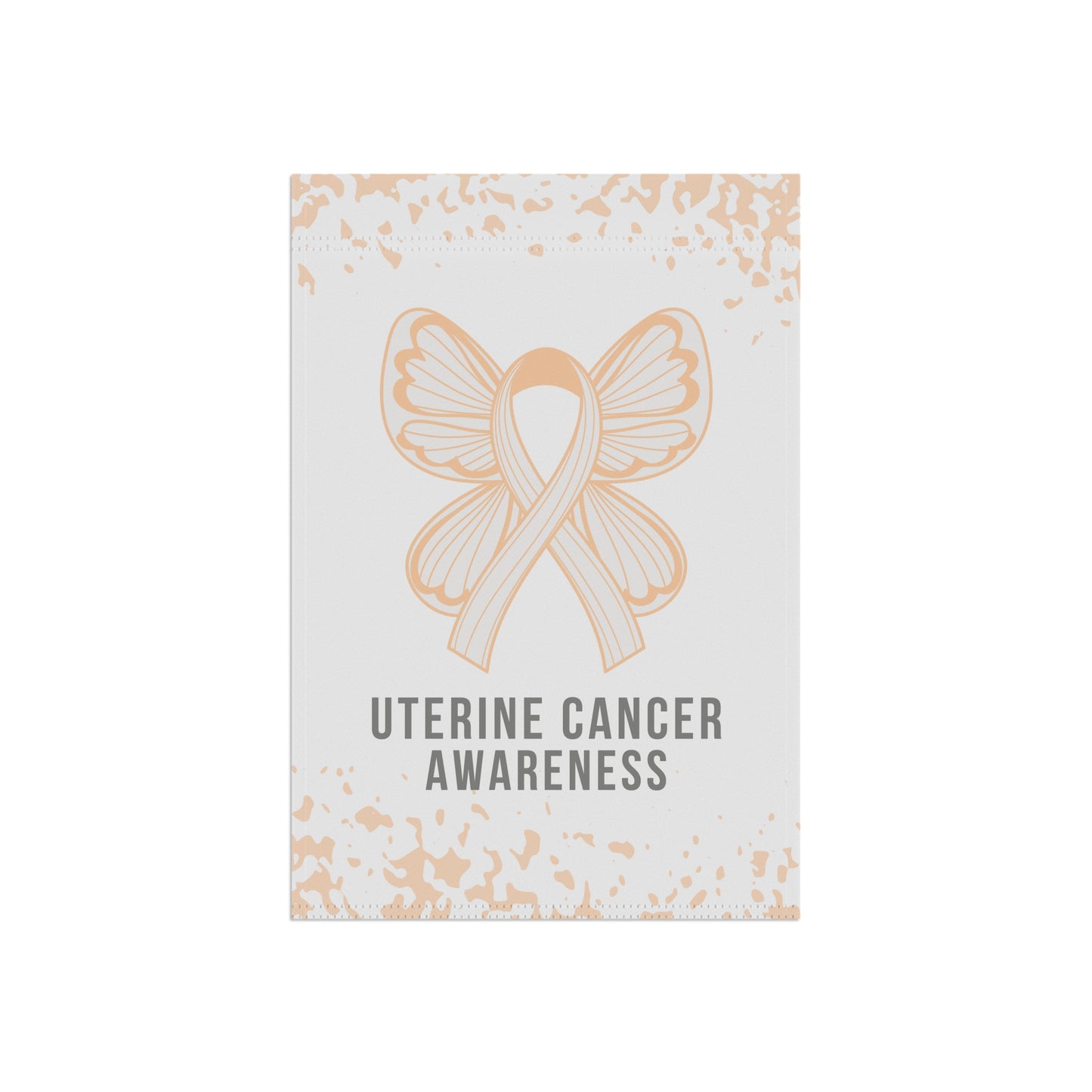 Uterine Cancer Awareness Garden Flag | Welcome Sign | New Home | Decorative House Flag | Banner | Peach Ribbon Awareness | Cancer Support