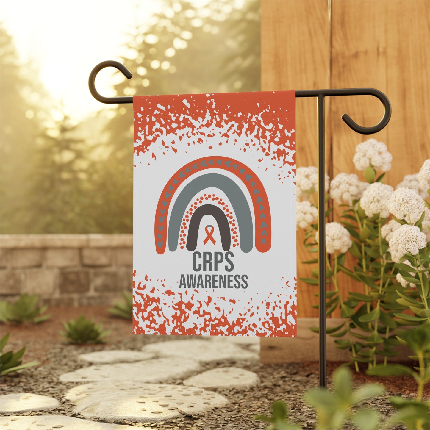 CRPS Awareness Garden Flag | Welcome Sign |  New Home | Decorative House Banner | Orange Awareness Ribbon