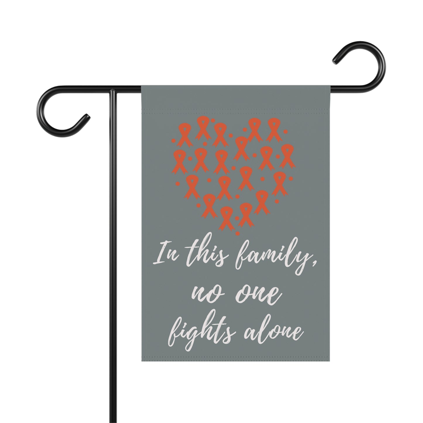 Orange No One Fights Alone Awareness Garden Flag | Welcome Sign | New Home | Decorative House Banner | Orange Awareness Ribbon Support