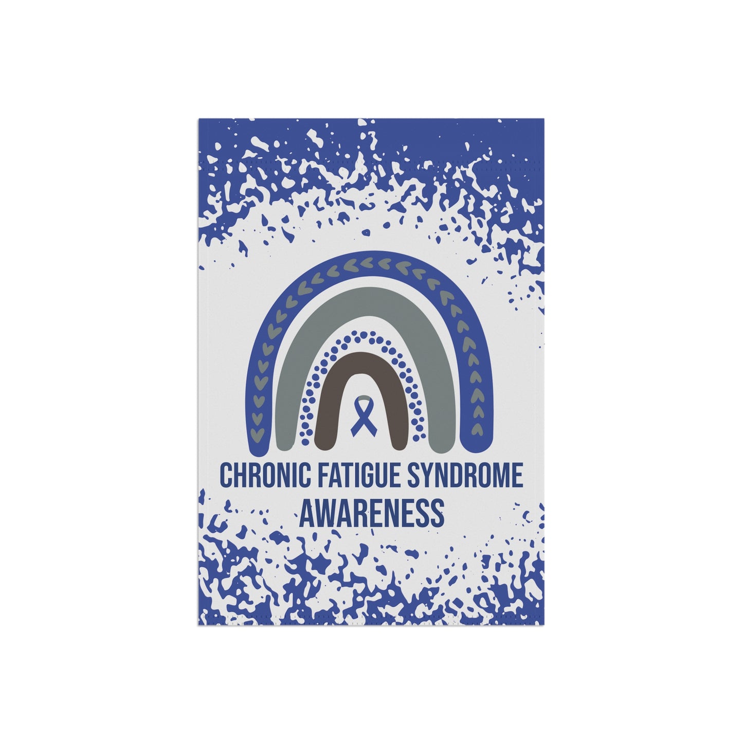 Chronic Fatigue Syndrome Awareness Garden Flag | Welcome Sign |  New Home | Decorative House Banner | Blue Awareness Ribbon  | Support