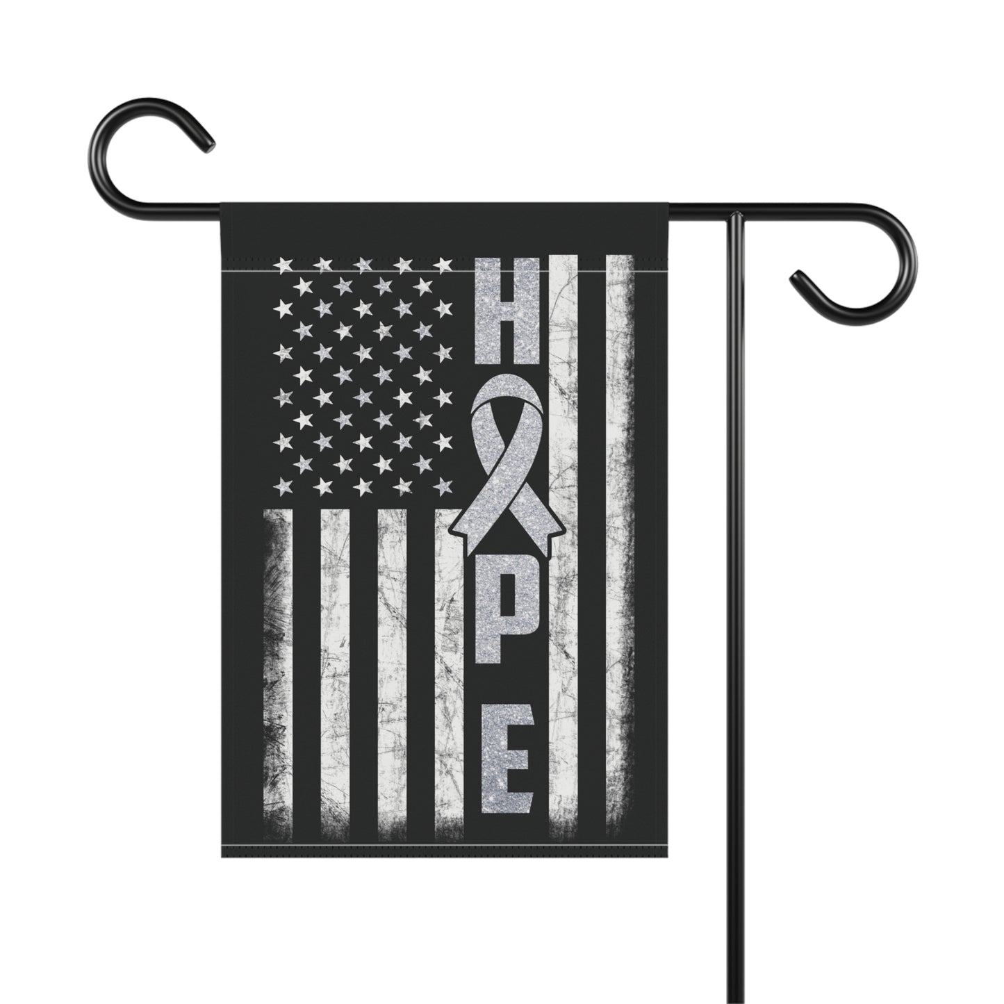 Silver Ribbon Awareness Garden Flag Hope American Flag | Welcome Sign | New Home | Decorative House Banner | Spoonie Support