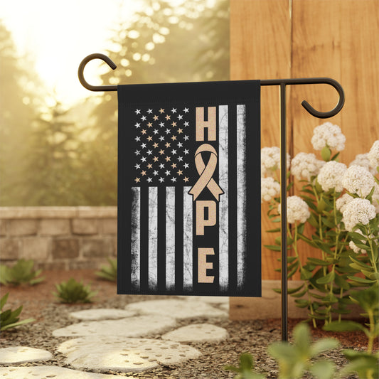 Peach Ribbon Awareness Garden Flag Hope American Flag | Welcome Sign | New Home | Decorative House Banner | Spoonie Support