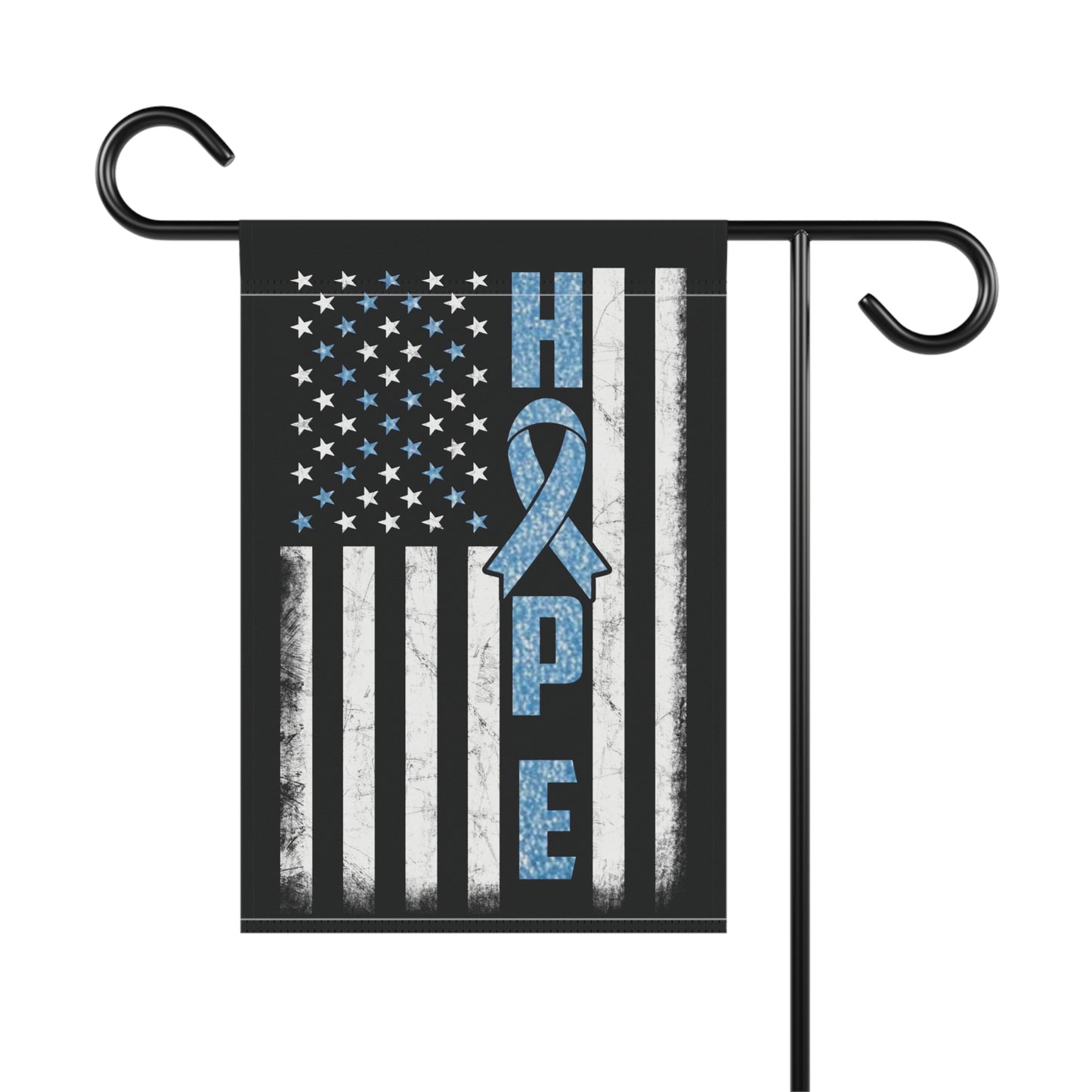 light blue  Ribbon Awareness Garden Flag Hope American Flag | Welcome Sign | New Home | Decorative House Banner | Spoonie Support