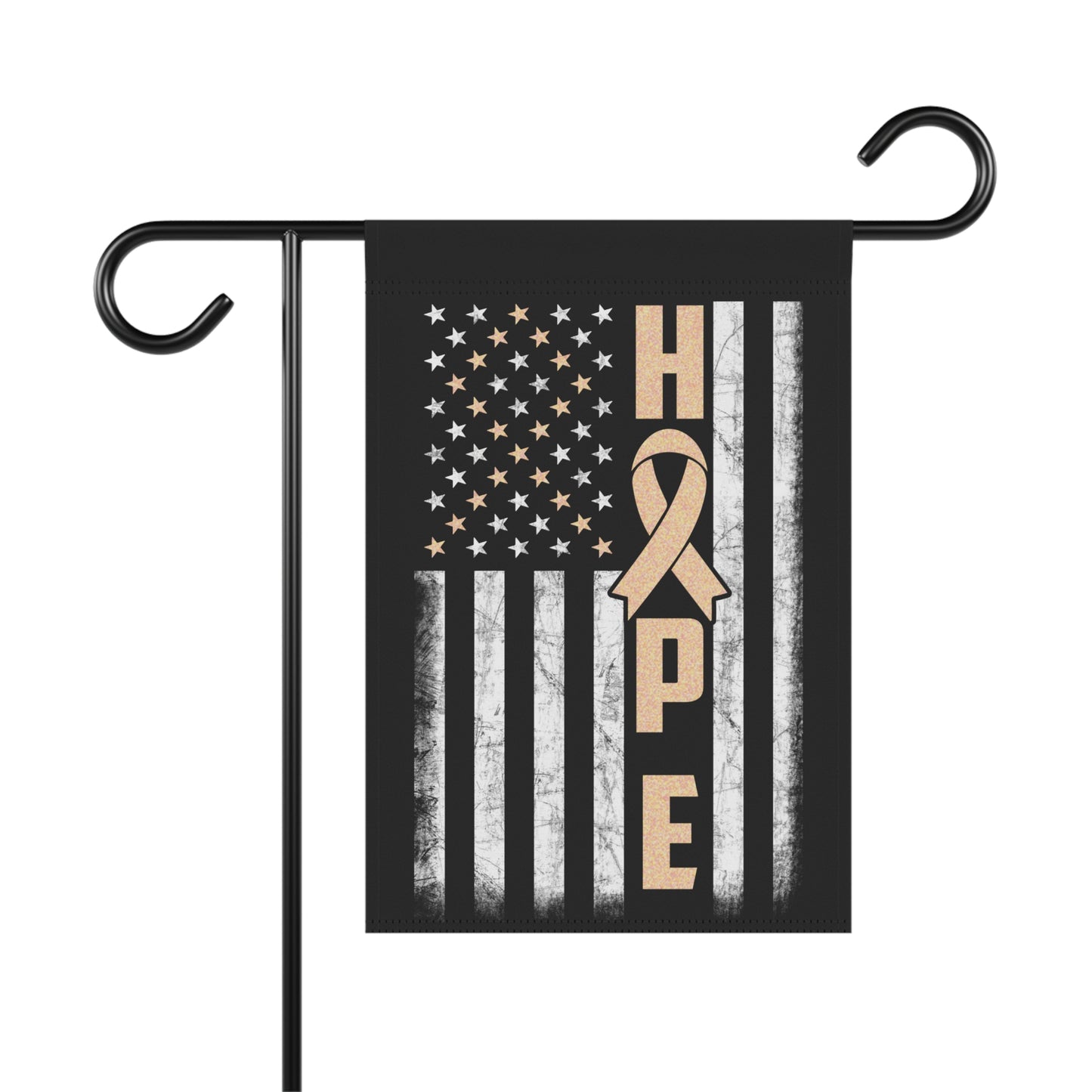 Peach Ribbon Awareness Garden Flag Hope American Flag | Welcome Sign | New Home | Decorative House Banner | Spoonie Support