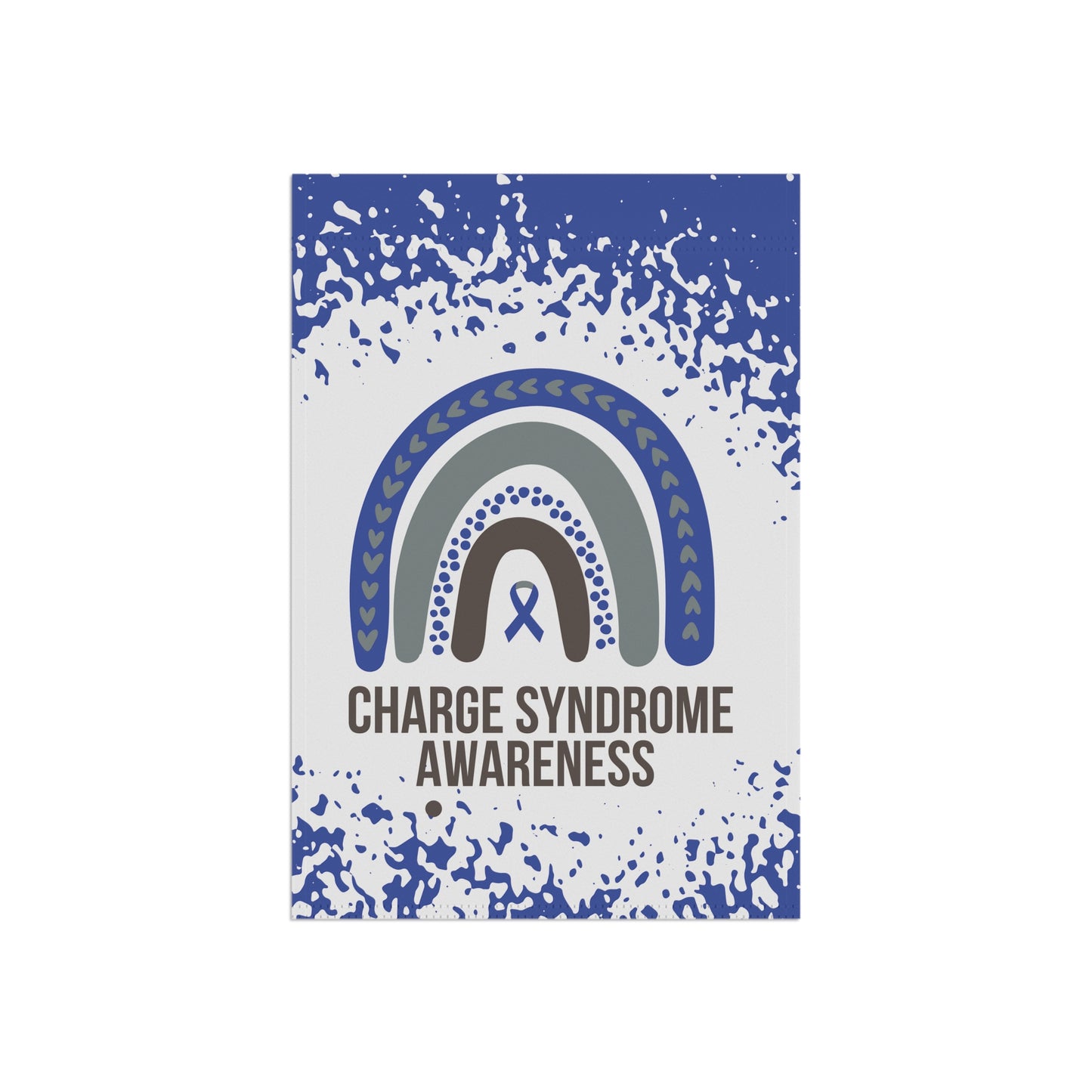 Charge Syndrome Awareness Garden Flag | Welcome Sign |  New Home | Decorative House Banner | Blue Awareness Ribbon  | Support