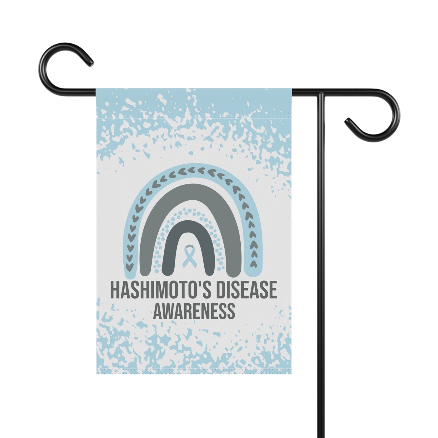 Hashimoto's Disease Awareness Garden Flag | Welcome Sign |  New Home | Decorative House Banner | Light Blue Awareness Ribbon  | Support