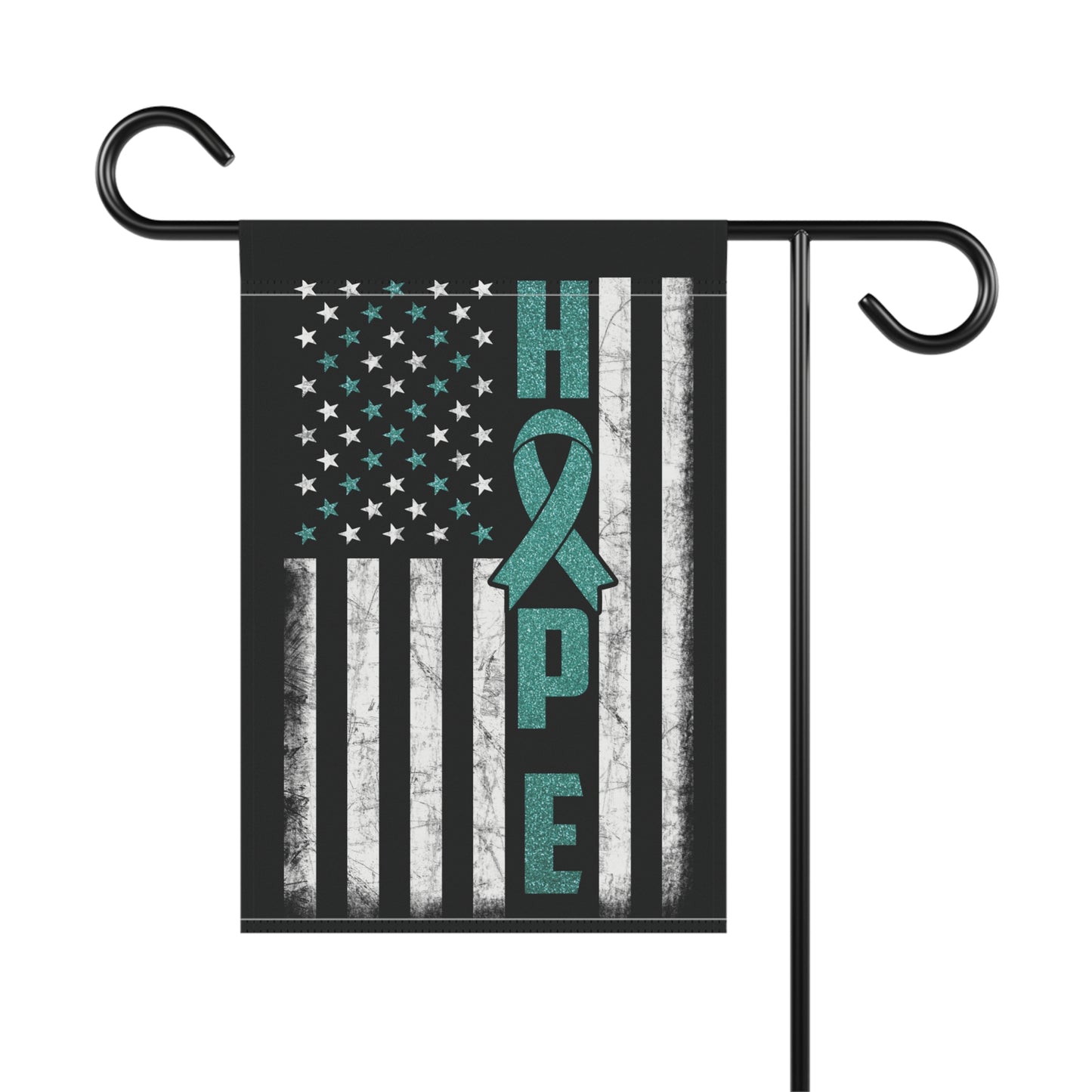 Teal Ribbon Awareness Garden Flag Hope American Flag | Welcome Sign | New Home | Decorative House Banner | Spoonie Support