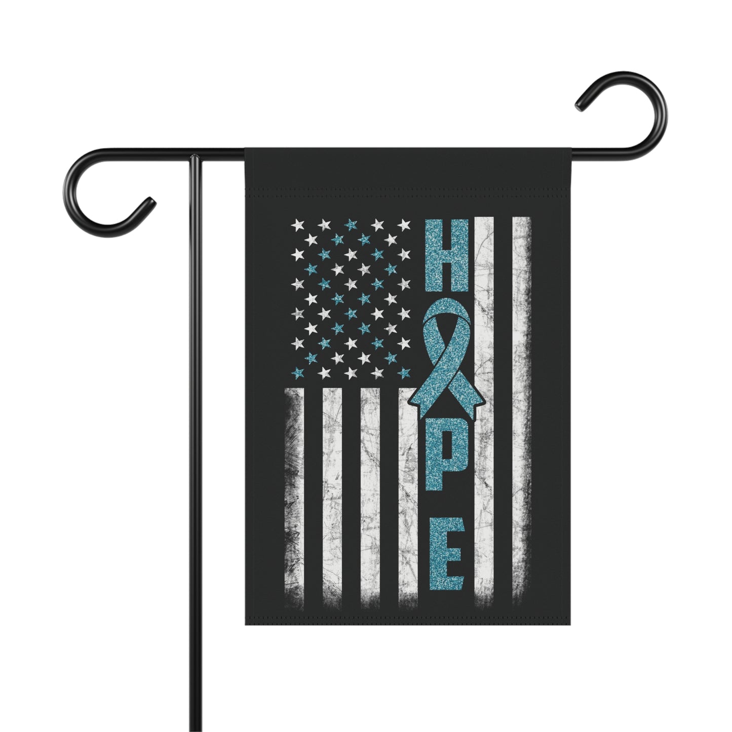 Turquoise Ribbon Awareness Garden Flag Hope American Flag | Welcome Sign | New Home | Decorative House Banner | Spoonie Support