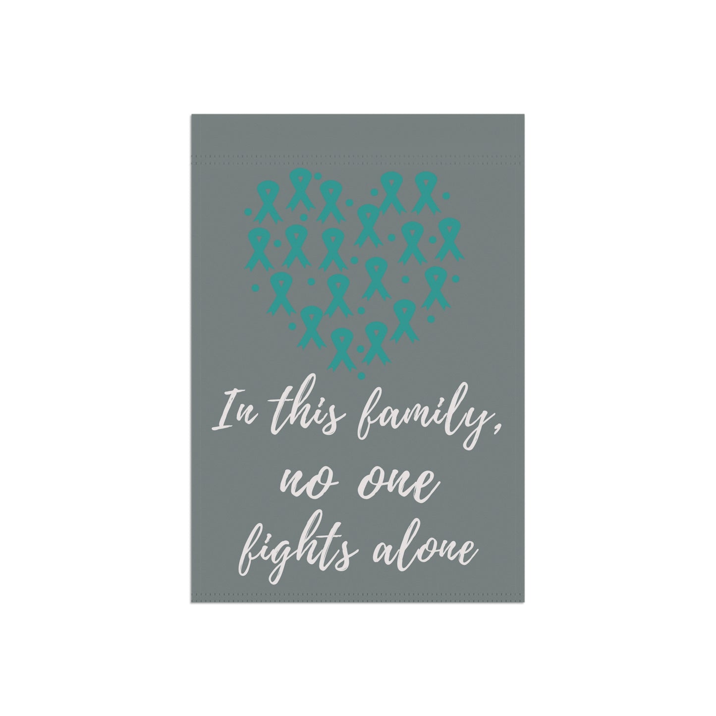 Ovarian Cancer Awareness Garden Flag | Welcome Sign | New Home | Decorative House Banner | Teal Awareness Ribbon | Cancer Support