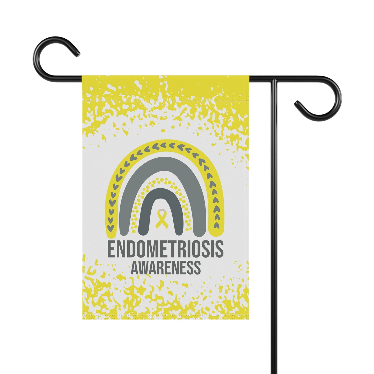 Endometriosis Awareness Garden Flag | Welcome Sign |  New Home | Decorative House Banner | Yellow Awareness Ribbon  | Support