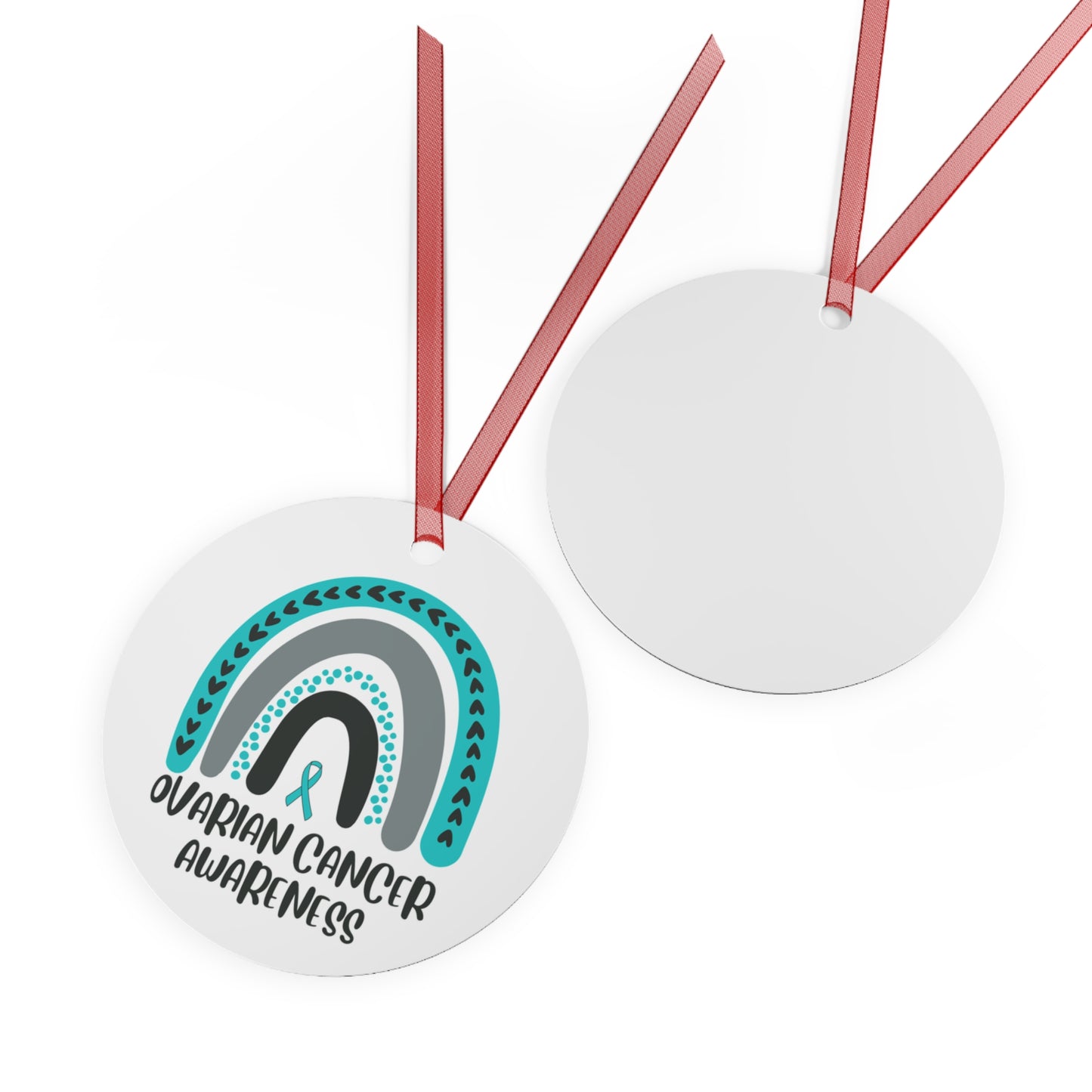 Ovarian Cancer Awareness Christmas Ornament Stocking Stuffer Christmas Gift, Holiday Home Decor, Wall Hanging, Support for Frien