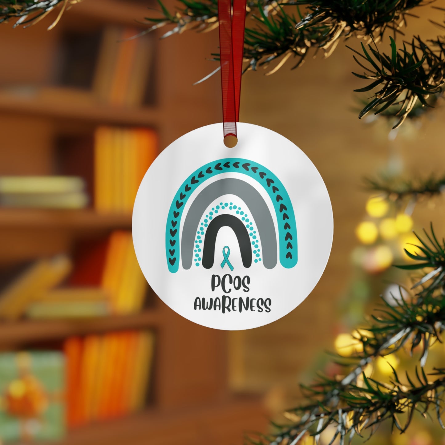 PCOS Awareness Christmas Ornament Stocking Stuffer Christmas Gift, Holiday Home Decor, Wall Hanging, Support for Friend