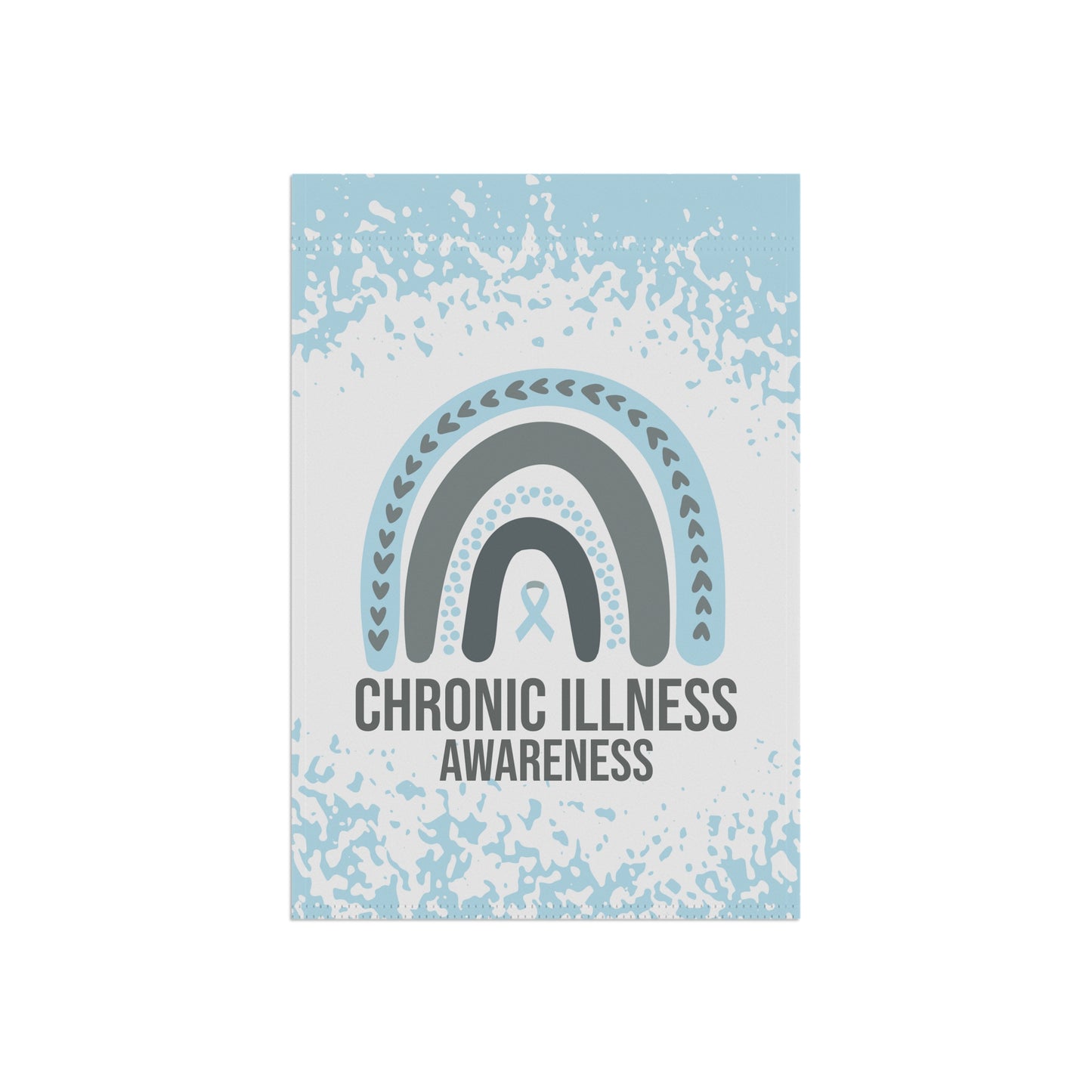 Chronic Illness Awareness Garden Flag | Welcome Sign |  New Home | Decorative House Banner | Light Blue Awareness Ribbon  | Support