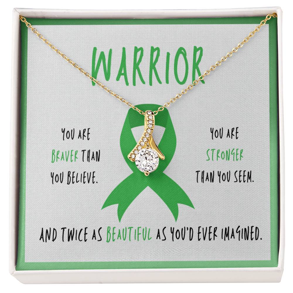 Renal Cell Carcinoma Necklace | Green Ribbon Awareness Jewelry | Pendant Gift for Survivors & Cancer Support Friends