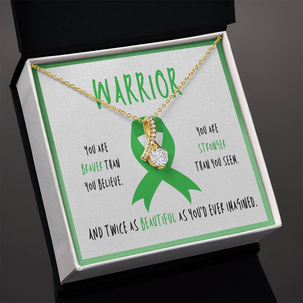 Renal Cell Carcinoma Necklace | Green Ribbon Awareness Jewelry | Pendant Gift for Survivors & Cancer Support Friends
