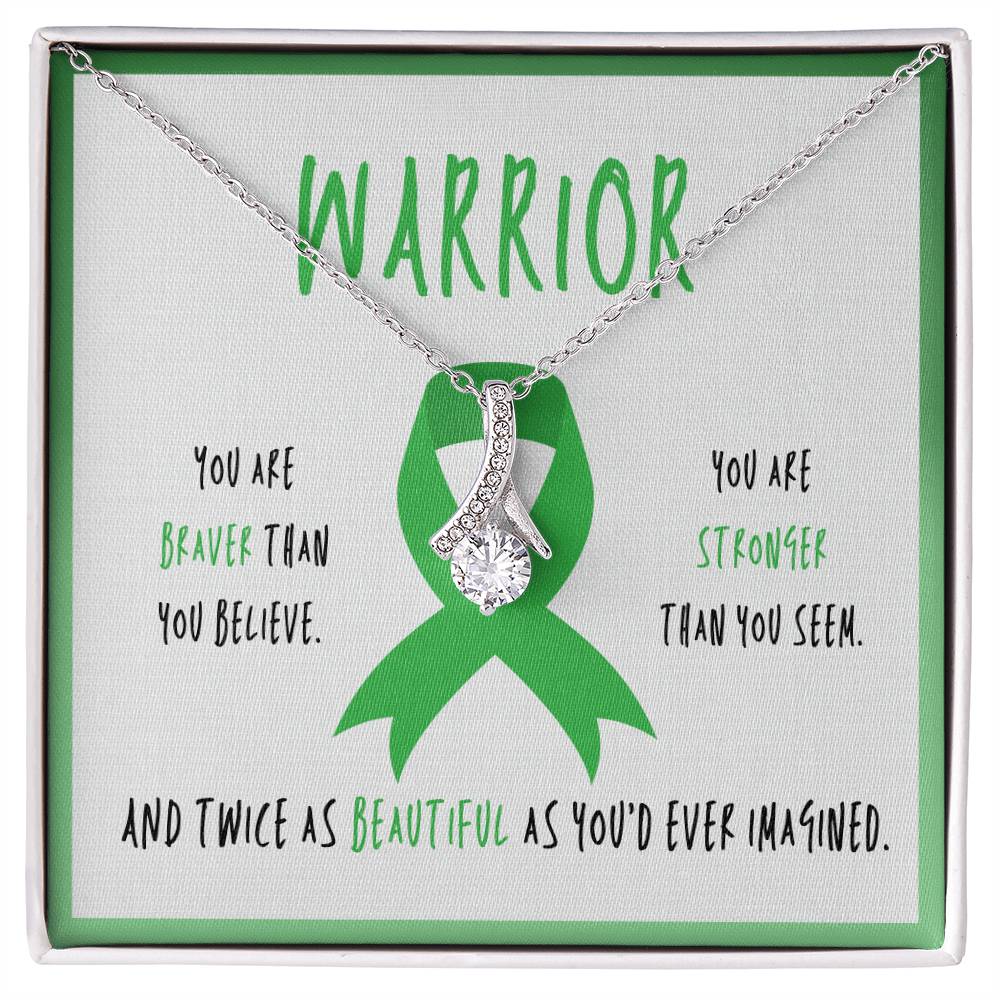 Renal Cell Carcinoma Necklace | Green Ribbon Awareness Jewelry | Pendant Gift for Survivors & Cancer Support Friends