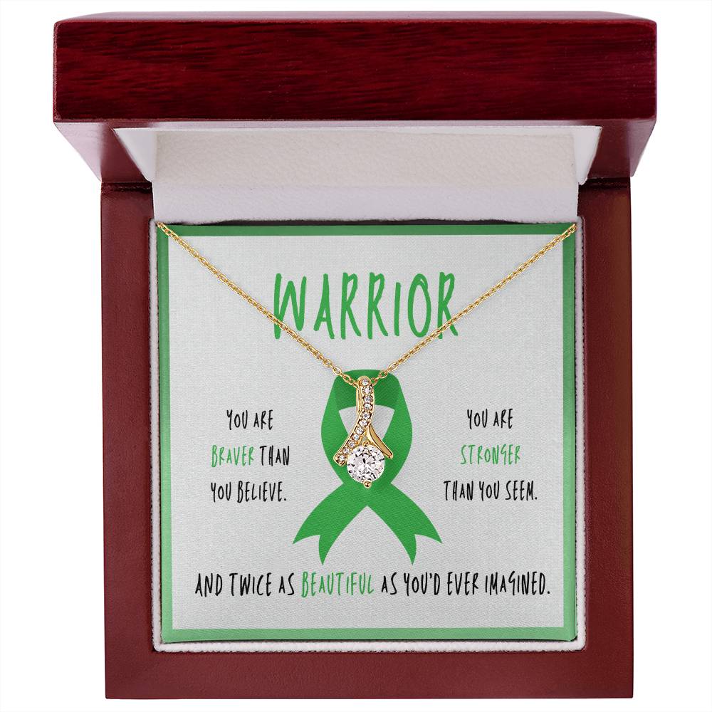 Renal Cell Carcinoma Necklace | Green Ribbon Awareness Jewelry | Pendant Gift for Survivors & Cancer Support Friends