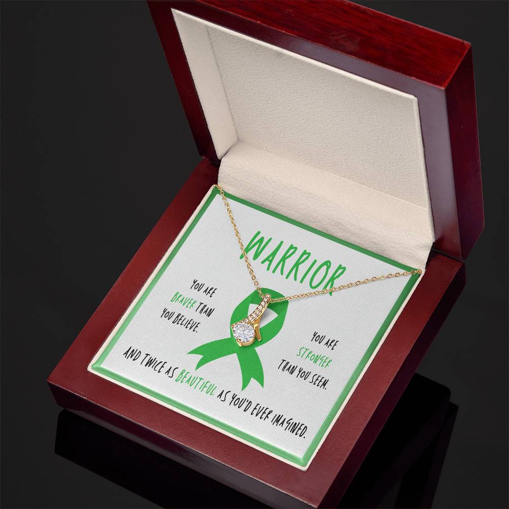 Renal Cell Carcinoma Necklace | Green Ribbon Awareness Jewelry | Pendant Gift for Survivors & Cancer Support Friends