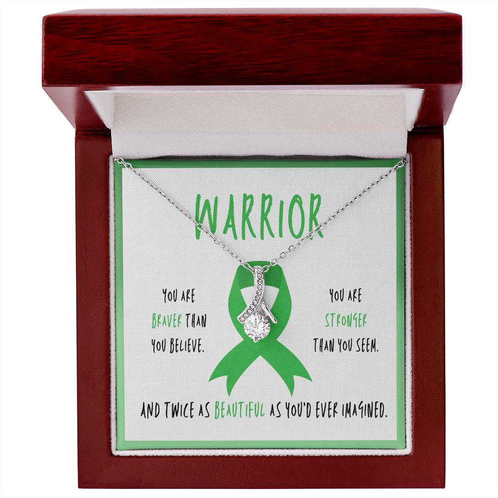 Renal Cell Carcinoma Necklace | Green Ribbon Awareness Jewelry | Pendant Gift for Survivors & Cancer Support Friends