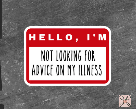 Chronic Pain Awareness Sticker | Chronic Illness, Disability Laptop Sticker, Disability Awareness, Spoonie Decal, Not Looking For Advice