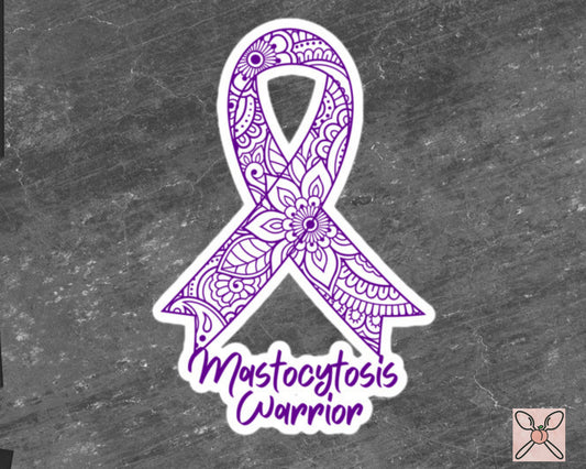 Mastocytosis Awareness Sticker | Chronic Illness, Chronic Pain Spoonie Decal, Invisible Illness Laptop Sticker, Purple Ribbon