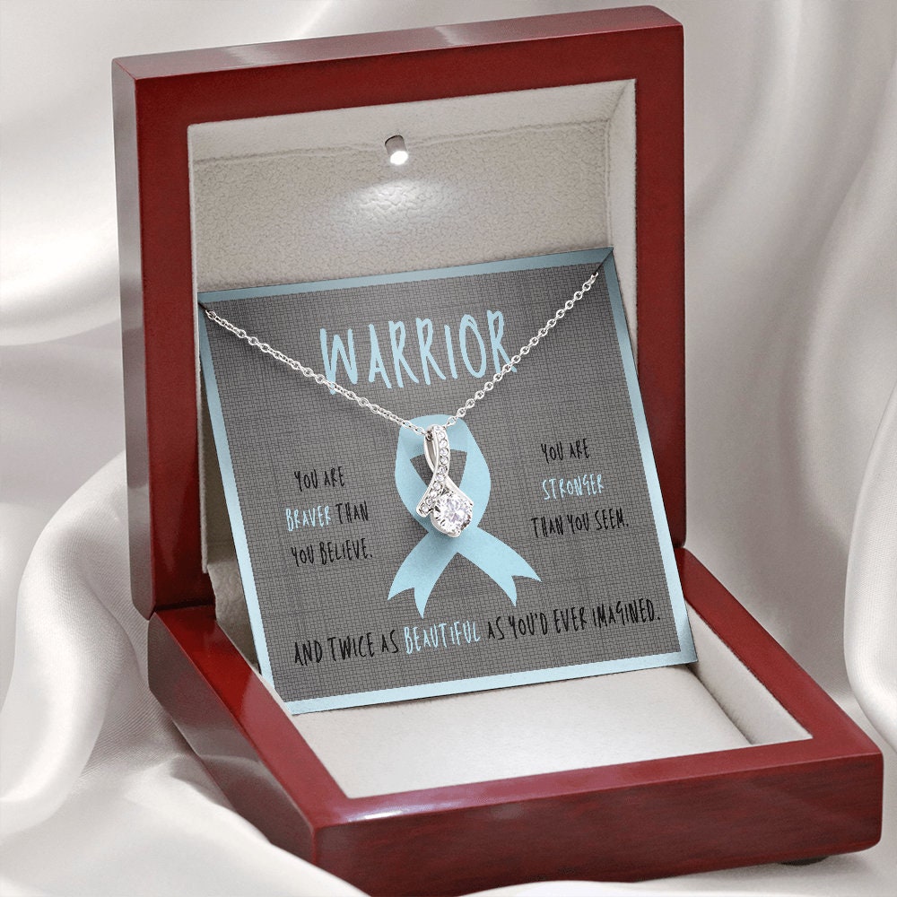 Graves Disease Warrior Ribbon Necklace Gift