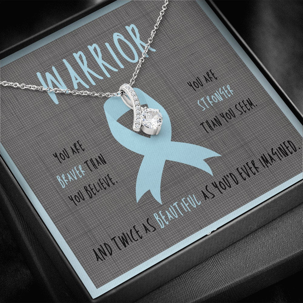 Graves Disease Warrior Ribbon Necklace Gift