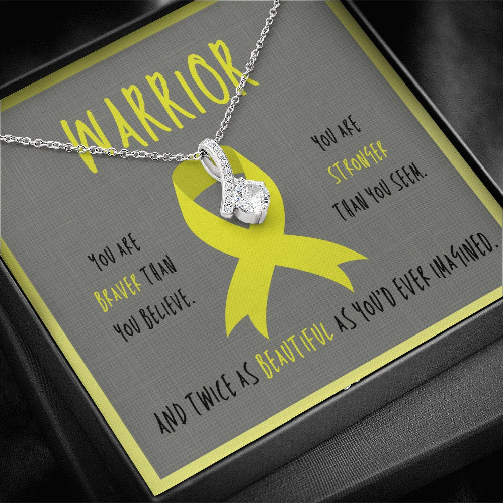 Bone cancer warrior Ribbon Pendant Necklace Gift