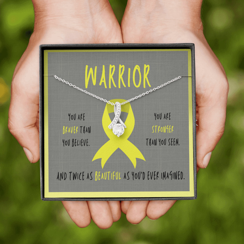 Bone cancer warrior Ribbon Pendant Necklace Gift