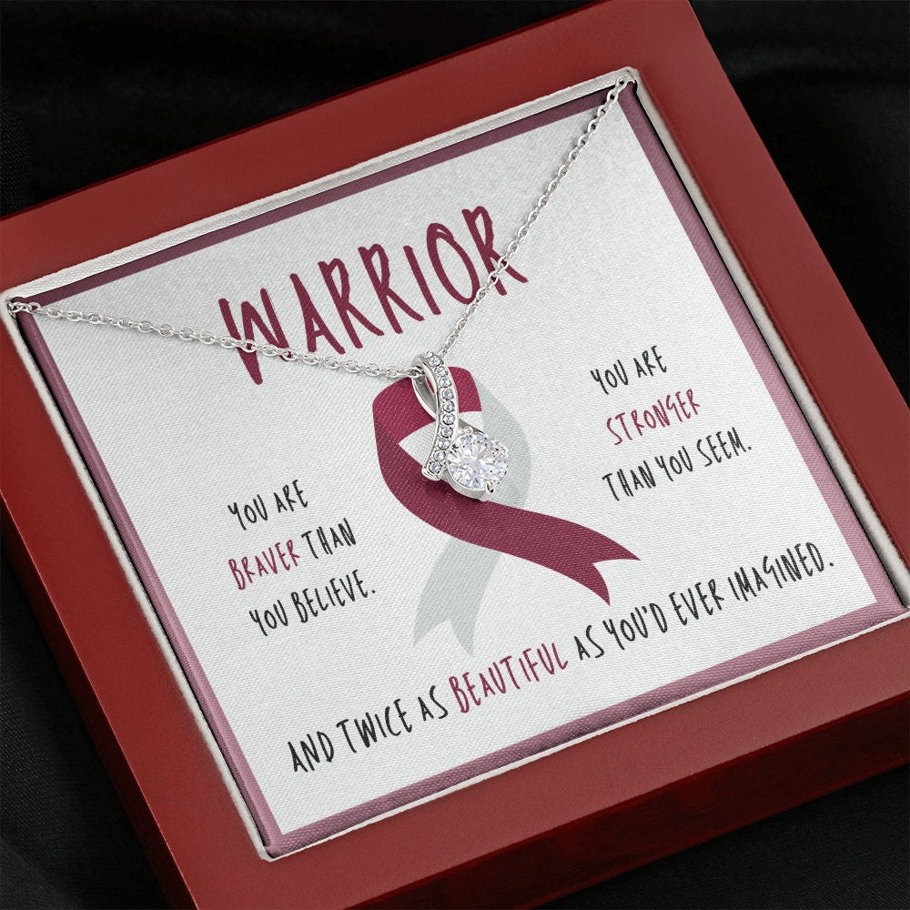 Head and Neck Cancer Warrior Ribbon Pendant Necklace Gift