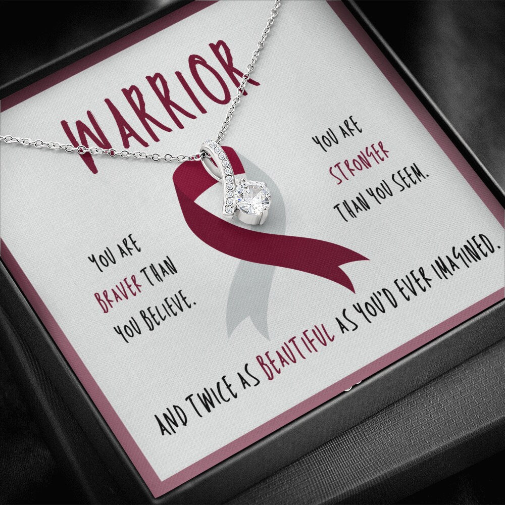 Head and Neck Cancer Warrior Ribbon Pendant Necklace Gift