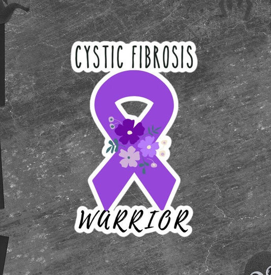 Cystic Fibrosis Awareness Sticker | Chronic Illness, Chronic Pain Spoonie Decal, Invisible Illness Laptop Sticker, Purple Ribbon, CF Warrior