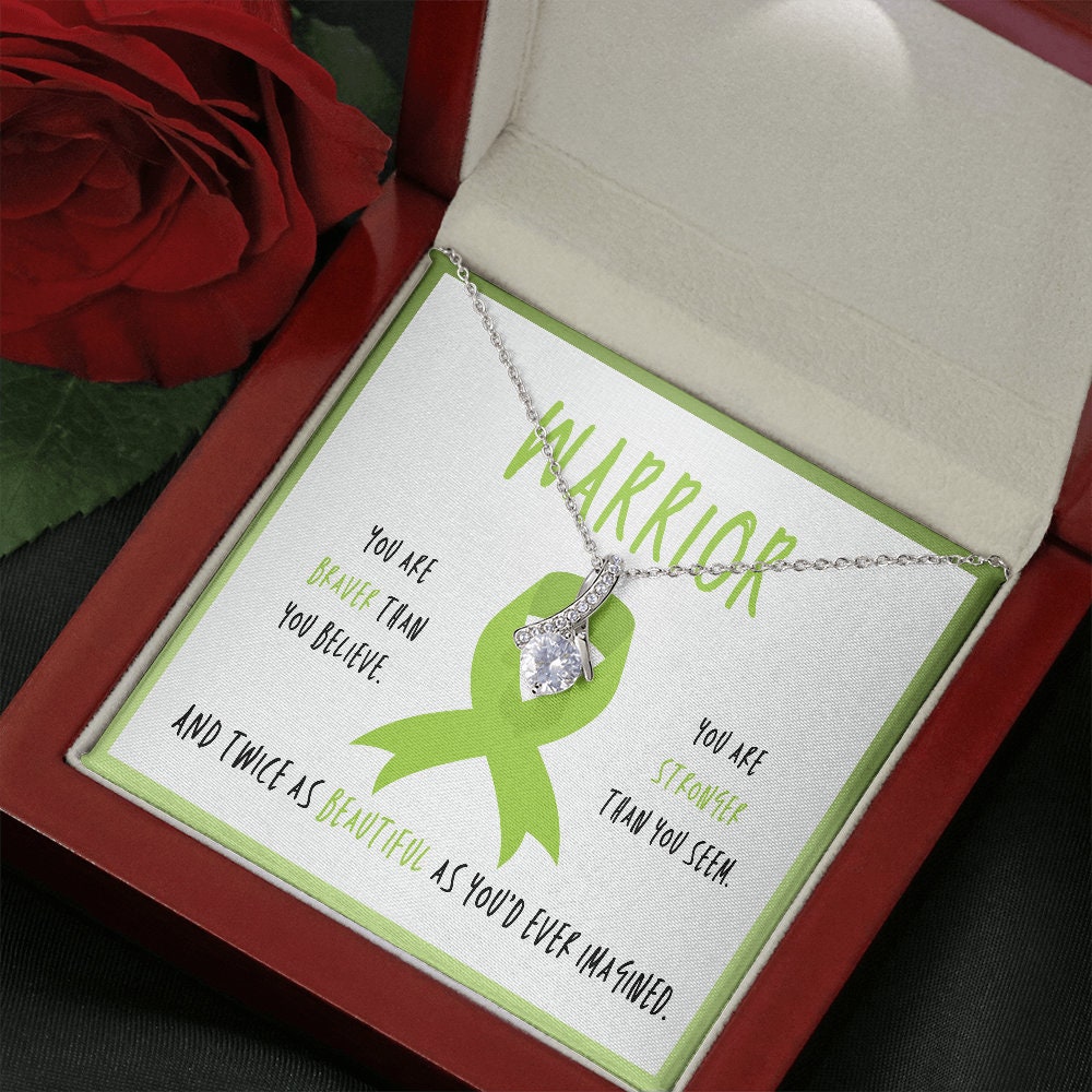 Muscular Dystrophy Warrior Ribbon Necklace Gift