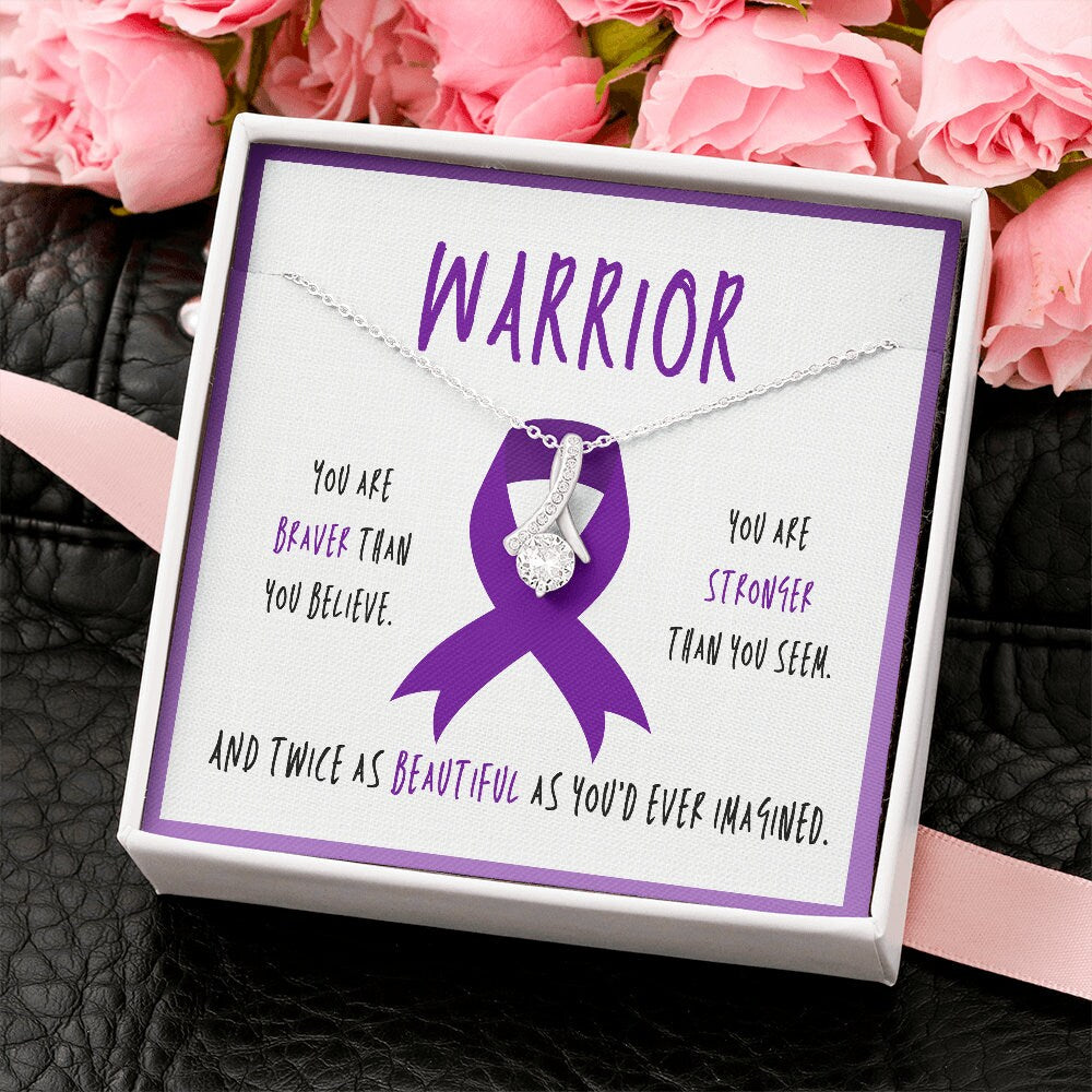 Chrohn's Disease Warrior Ribbon Necklace Gift