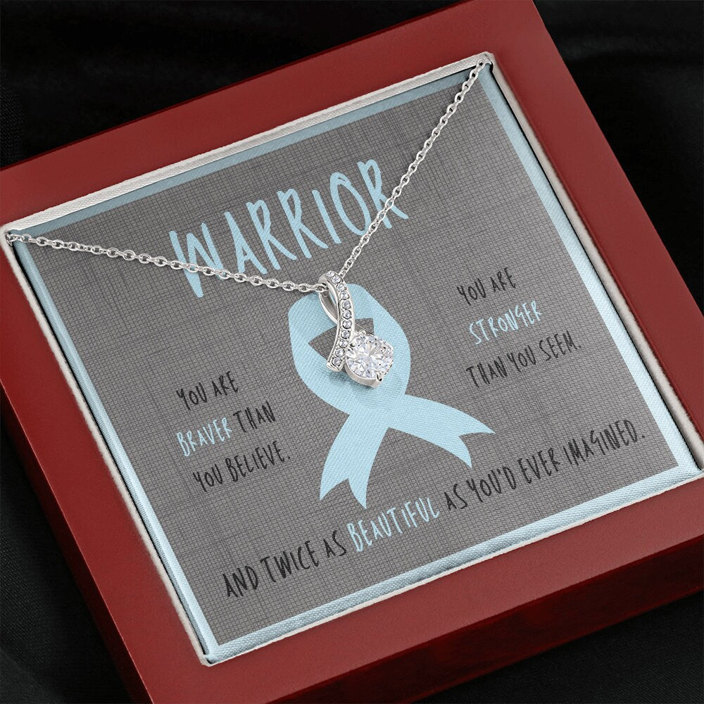 Graves Disease Warrior Ribbon Necklace Gift