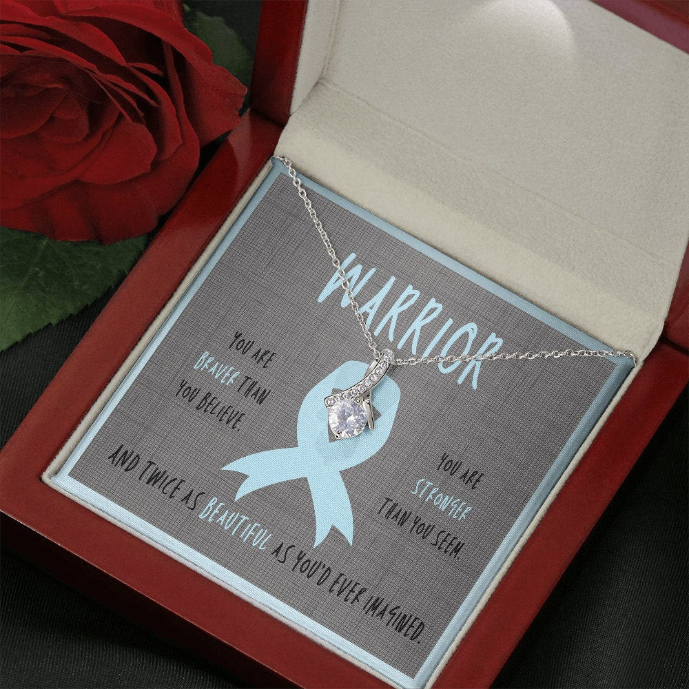 Graves Disease Warrior Ribbon Necklace Gift