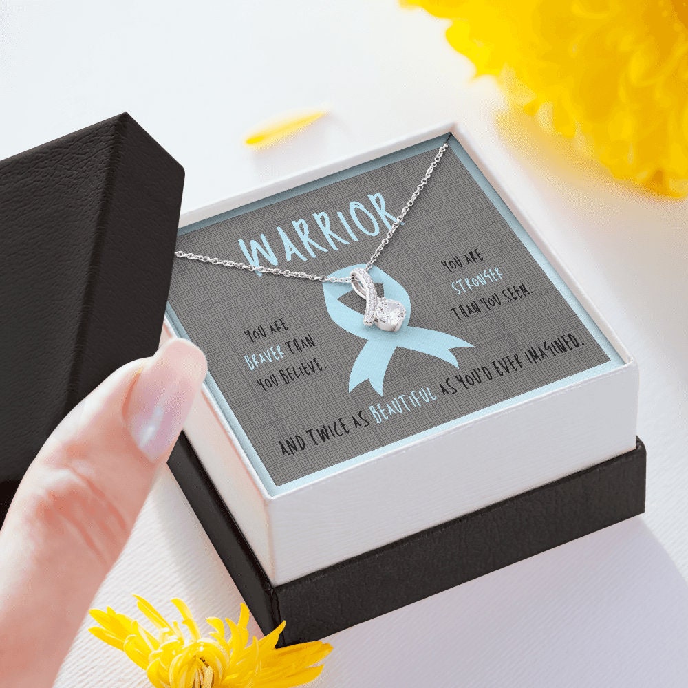 Graves Disease Warrior Ribbon Necklace Gift
