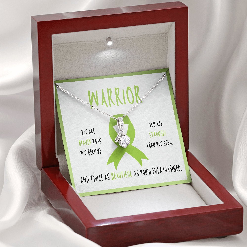 Muscular Dystrophy Warrior Ribbon Necklace Gift
