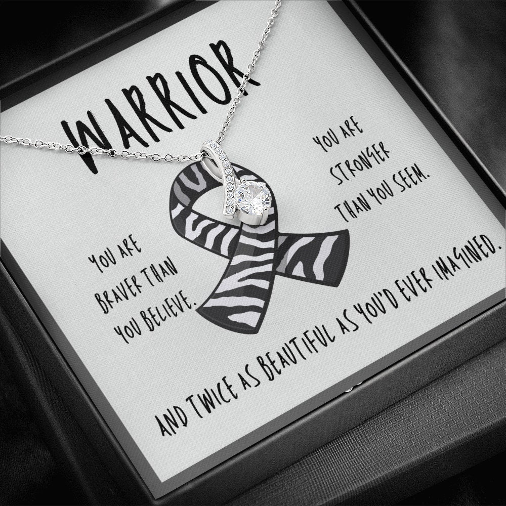 Carcinoid Cancer Warrior Ribbon Pendant Necklace Gift