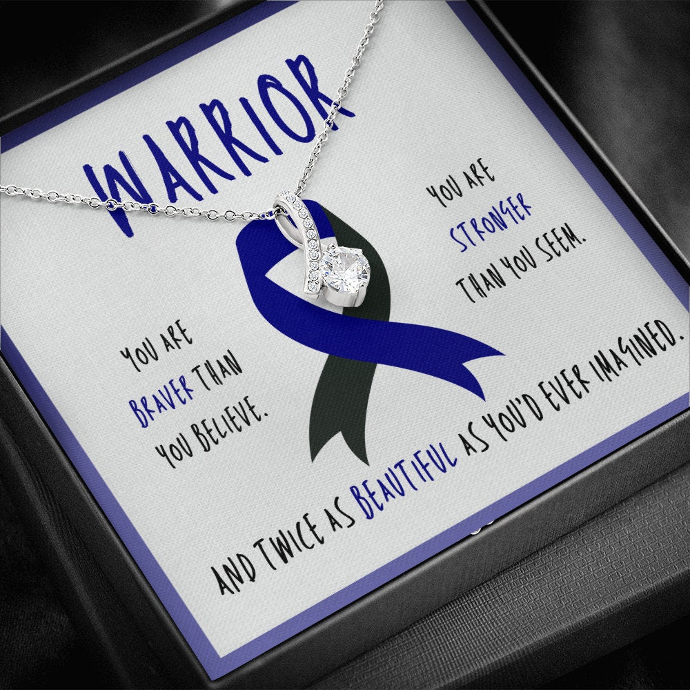 Ocular Melanoma Cancer Warrior Ribbon Pendant Necklace Gift