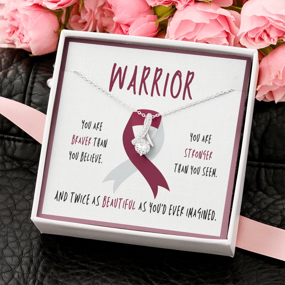 Head and Neck Cancer Warrior Ribbon Pendant Necklace Gift