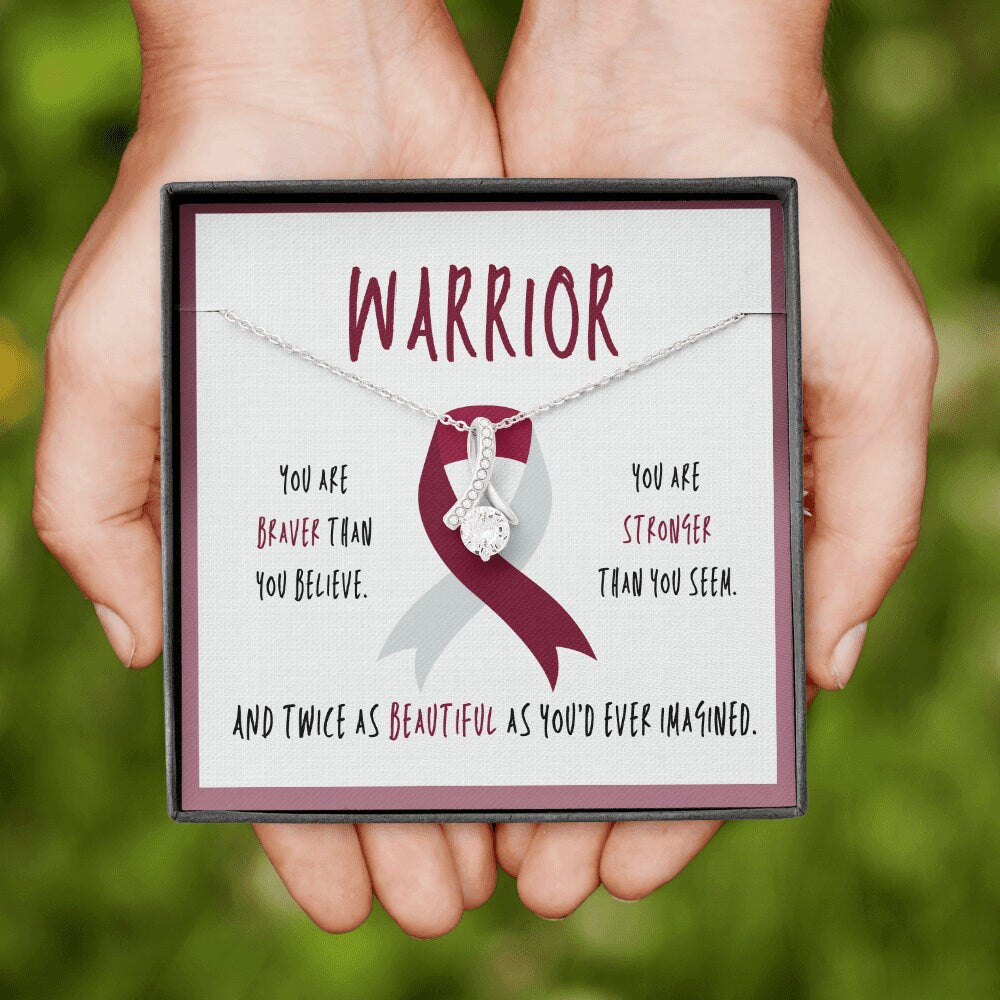 Head and Neck Cancer Warrior Ribbon Pendant Necklace Gift