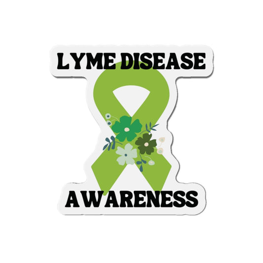 Lyme Disease Awareness Die-Cut Magnet - Lime Green Awareness Ribbon - Car Magnet - Rare Disease- Support