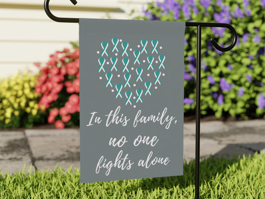 Cervical Cancer Awareness Garden Flag | Welcome Sign | New Home | Decorative House Banner | Teal Awareness Ribbon | Cancer Support