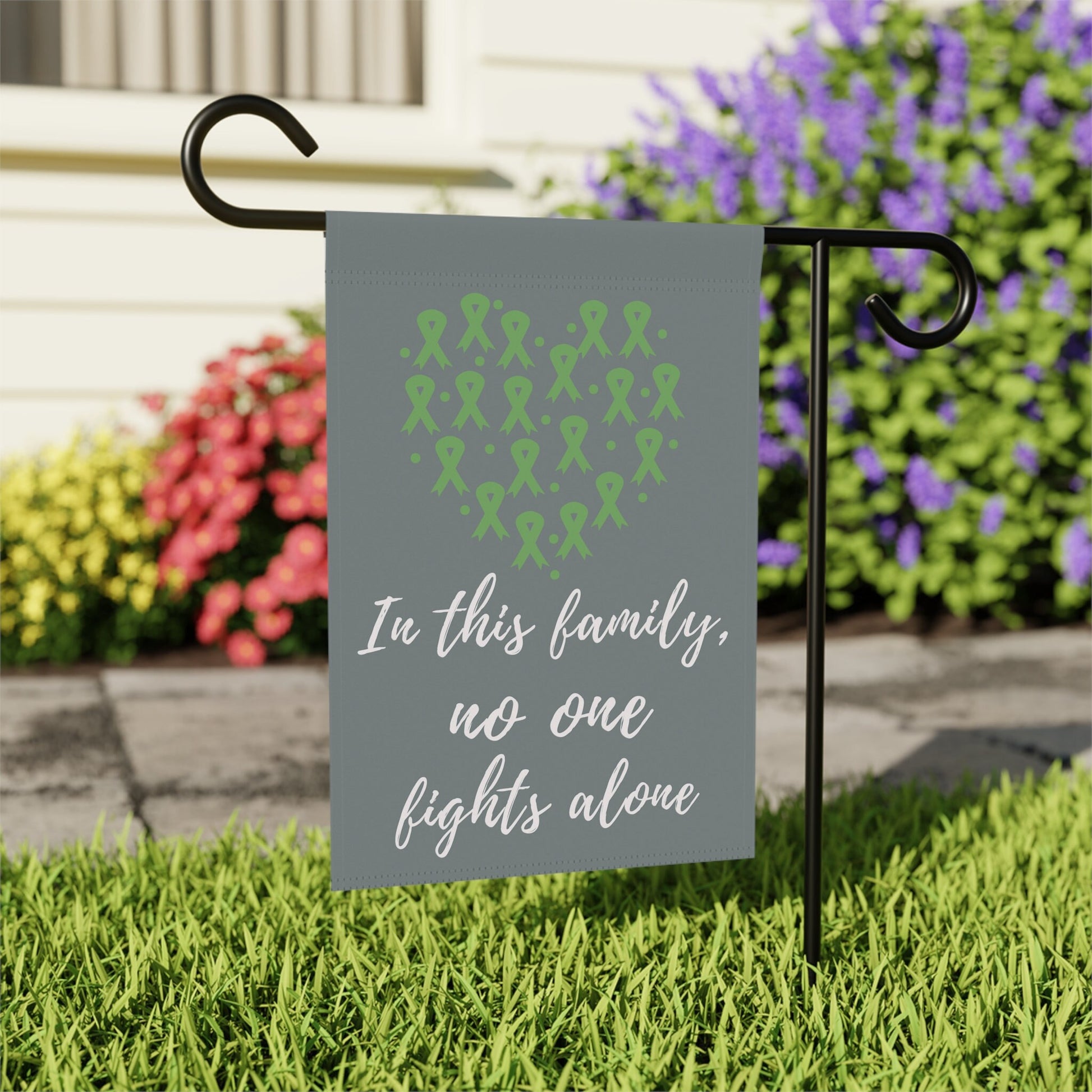 Depression Awareness Garden Flag | Welcome Sign | New Home | Decorative House Banner | Green Awareness Ribbon | Mental health Awareness