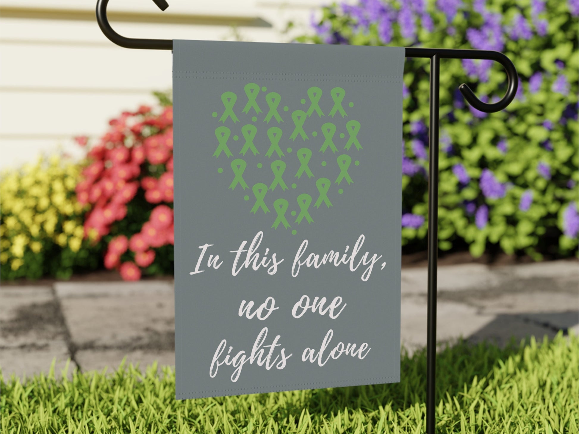 Depression Awareness Garden Flag | Welcome Sign | New Home | Decorative House Banner | Green Awareness Ribbon | Mental health Awareness