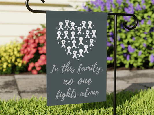 Lung Cancer Awareness Garden Flag | Welcome Sign | New Home | Decorative House Banner | White Awareness Ribbon | Cancer Support